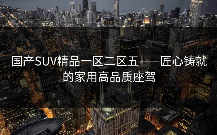 国产SUV精品一区二区五——匠心铸就的家用高品质座驾