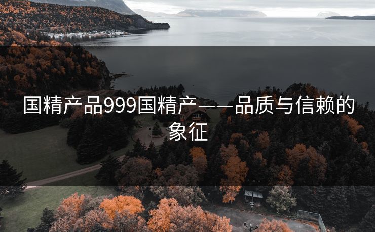 国精产品999国精产——品质与信赖的象征