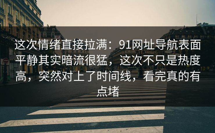 这次情绪直接拉满：91网址导航表面平静其实暗流很猛，这次不只是热度高，突然对上了时间线，看完真的有点堵